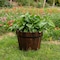 Gardenised Rustic Wooden Whiskey Barrel Planter with Durable Medal Handles and Drainage Hole - Small QI003236.S - alternate 6